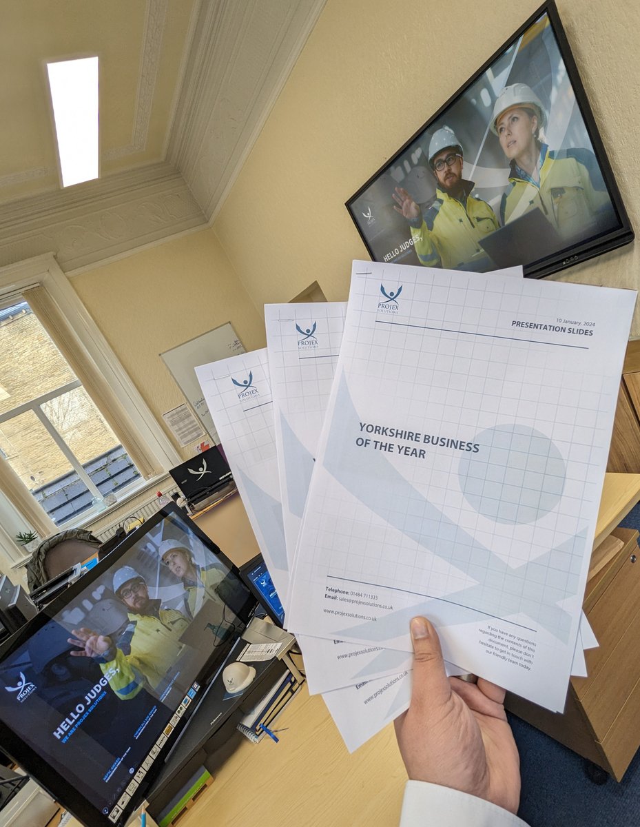 ProjexSolLtd's tweet image. The final preparations are taking place and soon enough we'll be presenting to a panel of judges to be voted 'Yorkshire Business of The Year, 2023.
We'd cross our fingers but we're too busy practicing (again and again) 🤞
projexsolutions.co.uk