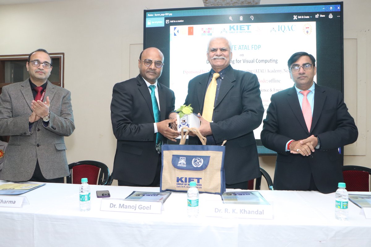 Kiet_edu's tweet image. #Atal_Faculty_Development_Program on &quot;#Deep_Learning for #Visual_Computing&quot;, organized by #CSE Department had a #successful inauguration on 8 January 2024.
#kiet_group_of_institutions #KIETGZB #kietengineeringcollege #KIET #AKTU #AICTE #FacultyDevelopmentProgram #AtalFDP