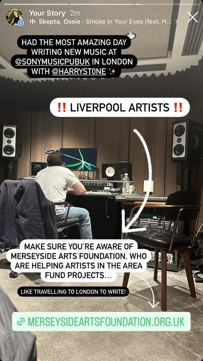 ‼️ LIVERPOOL ARTISTS ‼️

Make sure you check out Merseyside Arts Foundation for funding help with your arts projects!

Thanks to their help, I had an incredible session at <a href="/SonyMusicPubUK/">Sony Music Publishing | UK</a> with <a href="/harryst0ne/">Harry Stone</a> working on new music! 🙏

LOOK HERE:
merseysideartsfoundation.org.uk