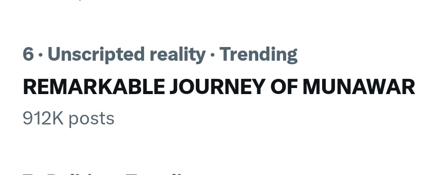Nasimkarimzai1's tweet photo. Another remarkable 5th trend with 1 million+ tweets,   #MunawarFaruqui

REMARKABLE JOURNEY OF MUNAWAR

#biggBoss17 #BB17 https://t.co/8F6Vd0sDa3