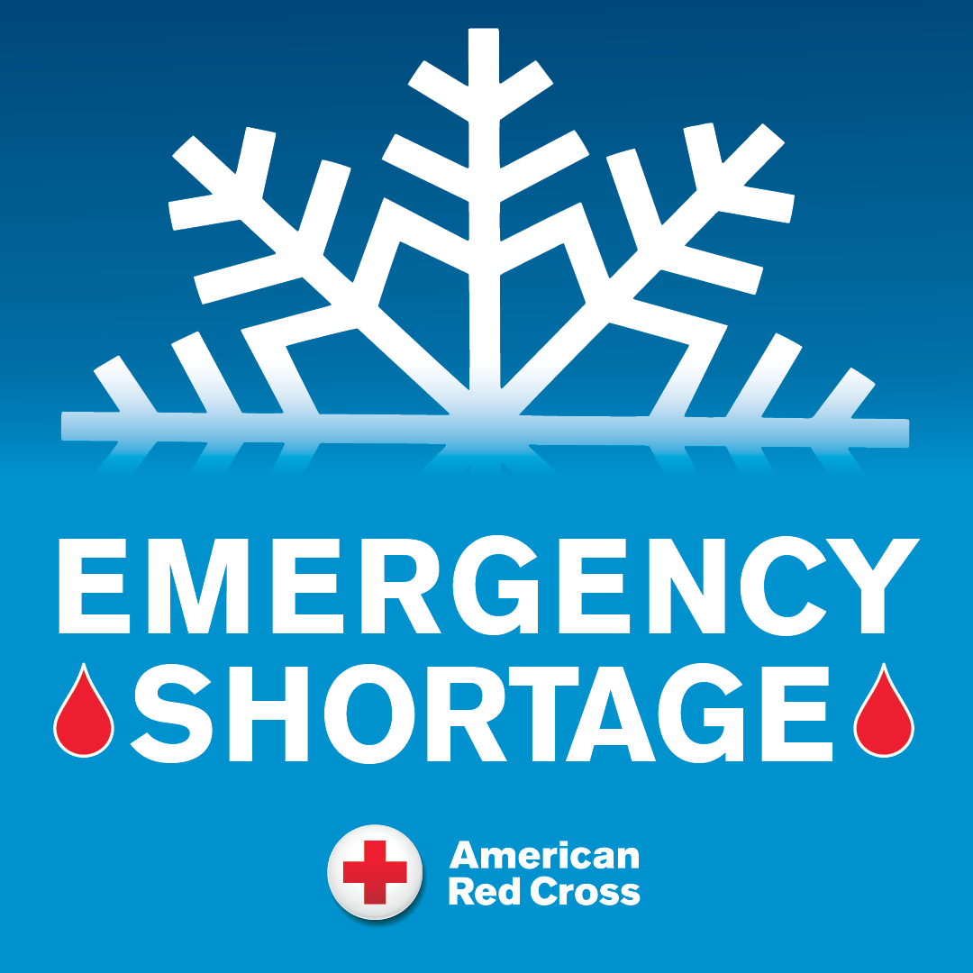 January is National Blood Donor Month because it's often a challenging time for the U.S. blood supply due to lower donor turnout around holidays, severe winter weather & donor illness. The Red Cross has an EMERGENCY BLOOD SHORTAGE & needs your help! Give: rcblood.org/appt