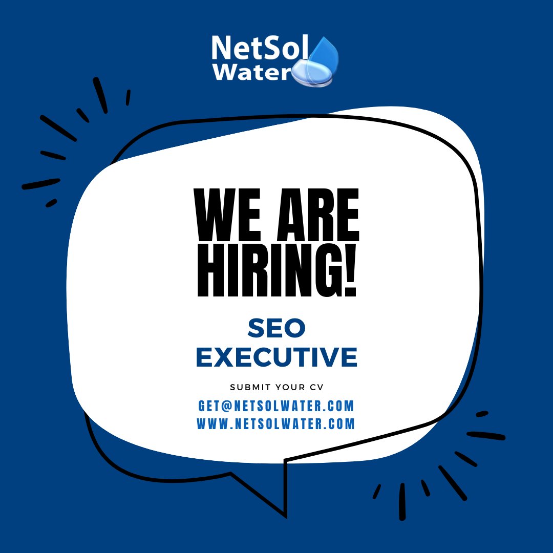 NetsolWater's tweet image. 🚀 Exciting Opportunity Alert! 🚀

Join Netsol Water 🌊 as an SEO Executive and take your career to new heights! 🌟

📍 Location: Noida
🎓 Qualification: Only B.Tech(CS/IT)/MCA
⏳ Experience: 1-2 years
📅 Joining: Immediate

#NetsolWater #JobOpenings #NoidaJobs