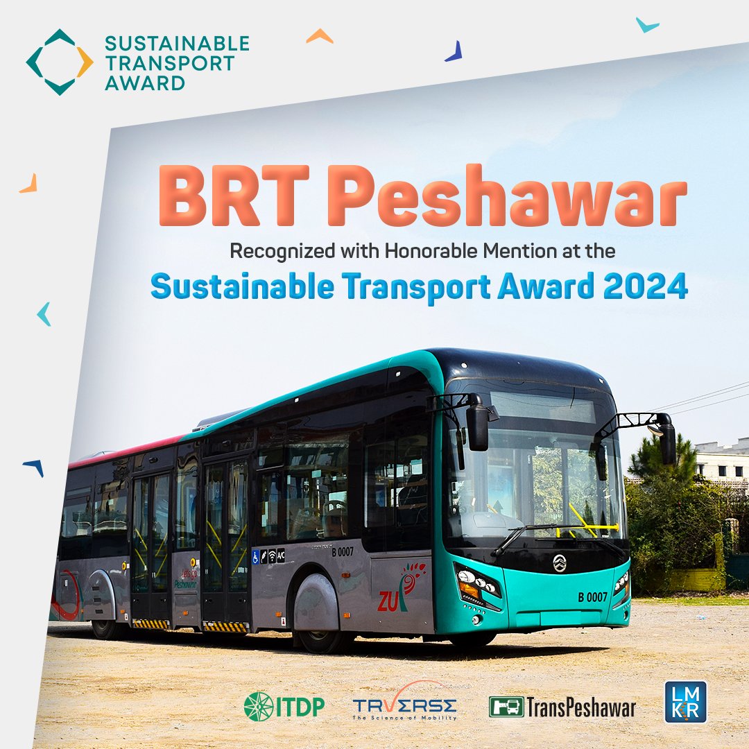 TrverseOfficial's tweet photo. In the realm of sustainable transport, technology is one of the key factors behind Peshawar BRT's success. Being the proud providers of this tech, we congratulate them on the Honorable Mention at the Sustainable Transport Award 2024!

#SustainableTransport #PeshawarBRT https://t.co/fxDMSv04Ap