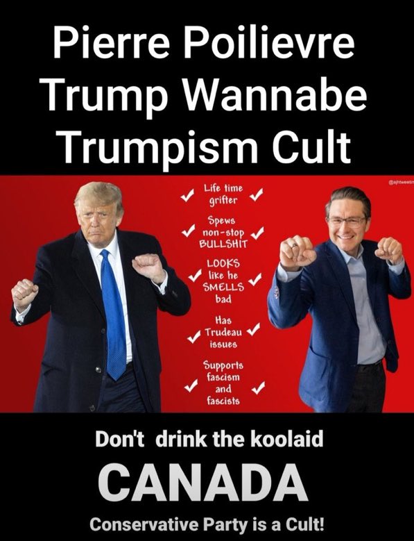 The greatest threat to world democracy is Donald Trump and his Maga Republicans. 
Wow! Never thought I would see the day. 
Pierre Poilievre is Canada's version of Maga. 
The only thing that can save democracy is the citizens. 
YOUR VOTE COUNTS.