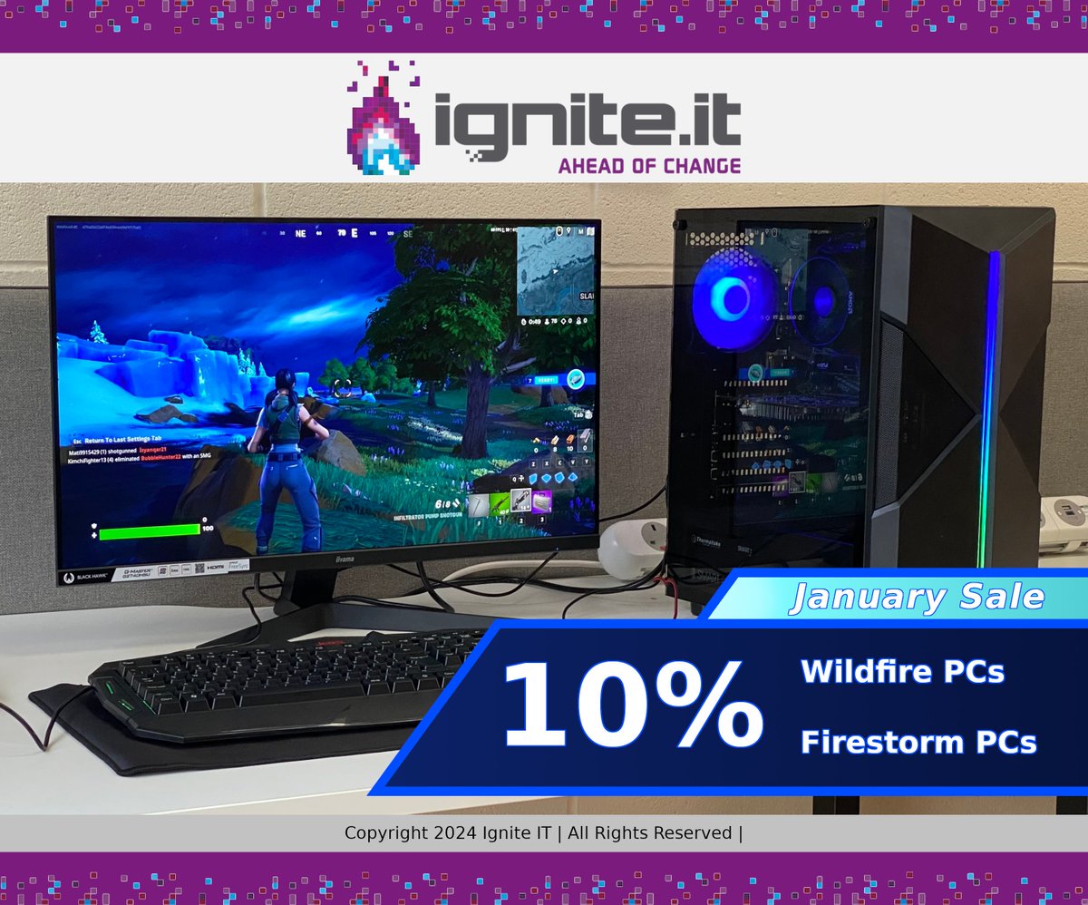 🖥Sale On! Ignite IT Custom Gaming PCs!🖥

🔥Wildfire Gaming PC - Down to £539 (PC Only)/£719 (Full Setup)

🔥Firestorm Gaming PC - £809 (PC Only)/£989 (Full Setup)

Save on Ignite IT's Gaming Computers until the end of January!

#IgniteIT #IT #Gaming #GamingPCs #Lisburn #NI
