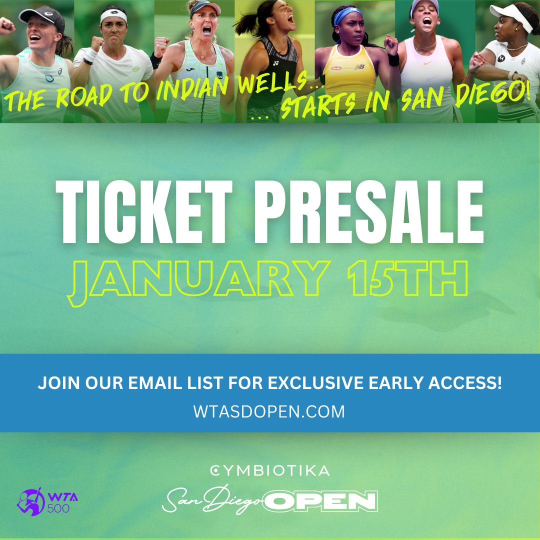 The wait is over as we gear up for the return of the world's best women's tennis players. 🌟🏆 Join our pre-sale to be the first to witness the thrilling action! l8r.it/QRno 🚀#Tennis #WTA500 #SanDiegoOpen #SanDiego #PreSale #BetterAtBarnes