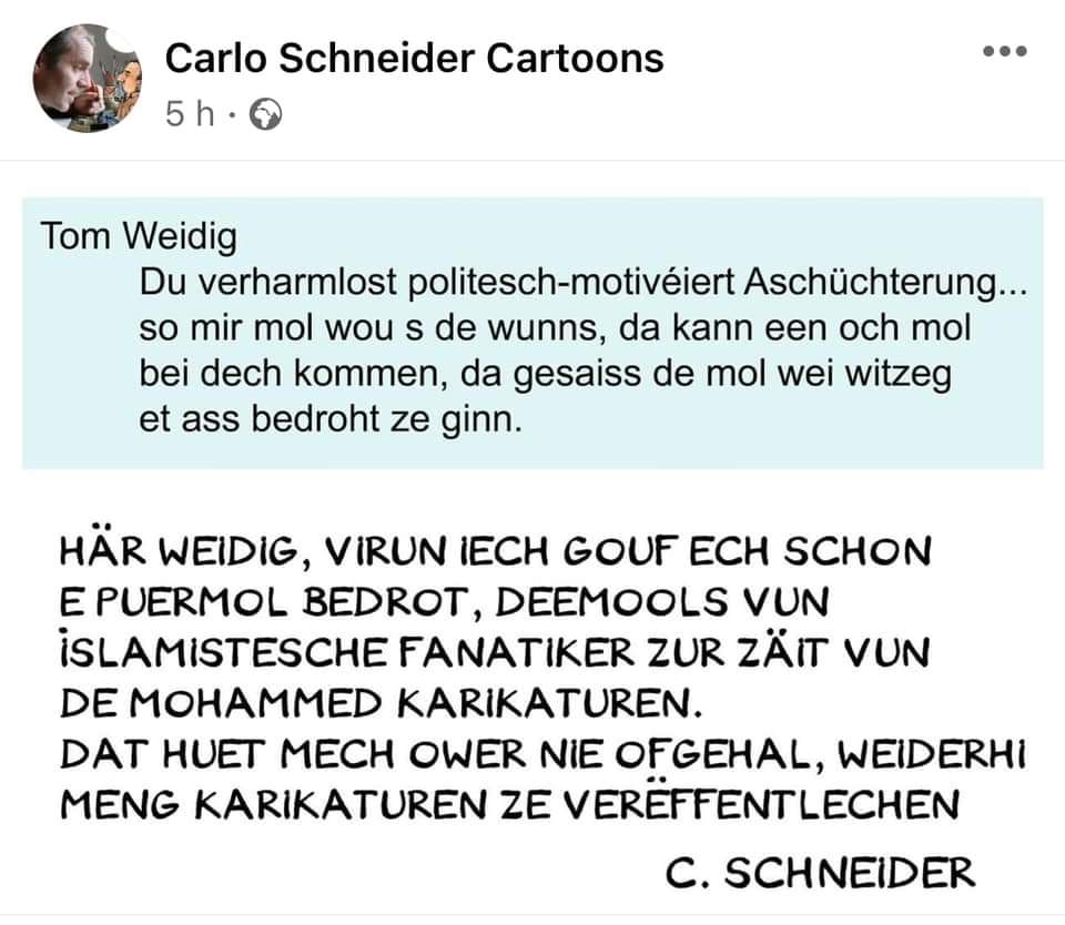 <a href="/ClaudeWiseler/">Claude Wiseler</a> ! Muss sou een deshonorabelt Verhale vun engem Member aus der <a href="/ChambreLux/">Chambre des Députés</a> net sanktionéiert ginn? Sou eppes kann dach kee Vollek vertrieden! 
#FckADR