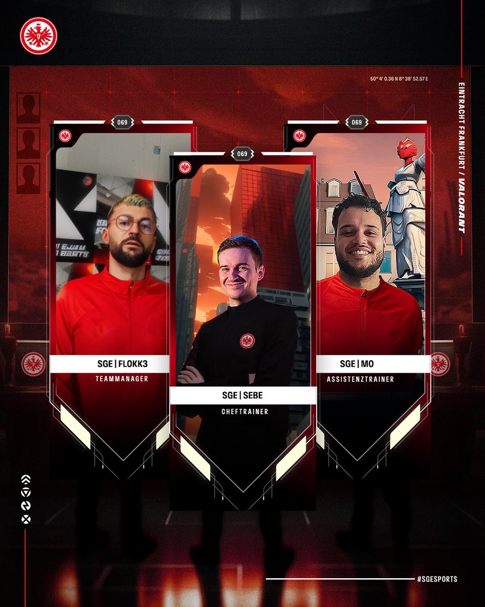 Sagt Gude zu unserem Staff-Team 👋

👨‍🏫 • Cheftrainer: <a href="/CoachSebe/">SGE | Sebe</a> 
👨‍🏫 • Assistenztrainer: <a href="/Mo_VRL/">SGE MO</a> 
💼 • Teammanager: <a href="/Fl0kk3/">Nevaro</a>
