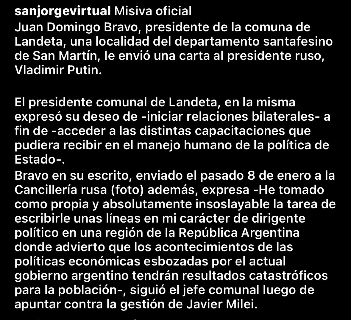 La próxima colonia Rusa 
Landeta, Santa Fe