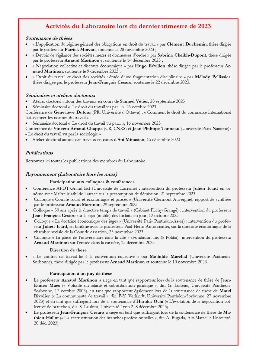 Laboratoire de droit social tweet media