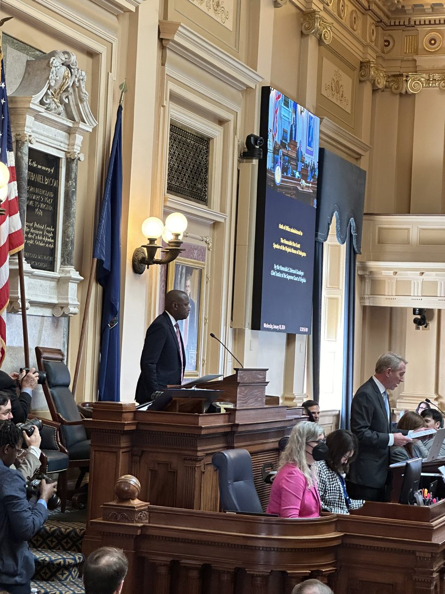 DavidIRamadan's tweet photo. I am privileged to have witnessed this historic moment in person today from the floor of the #Virginia House of Delegates. CONGRATULATIONS Speaker @DonScott757‼️
Note, House members have lifetime floor privileges thus I am fortunate to attend today’s session!! https://t.co/s1cfskeb5w