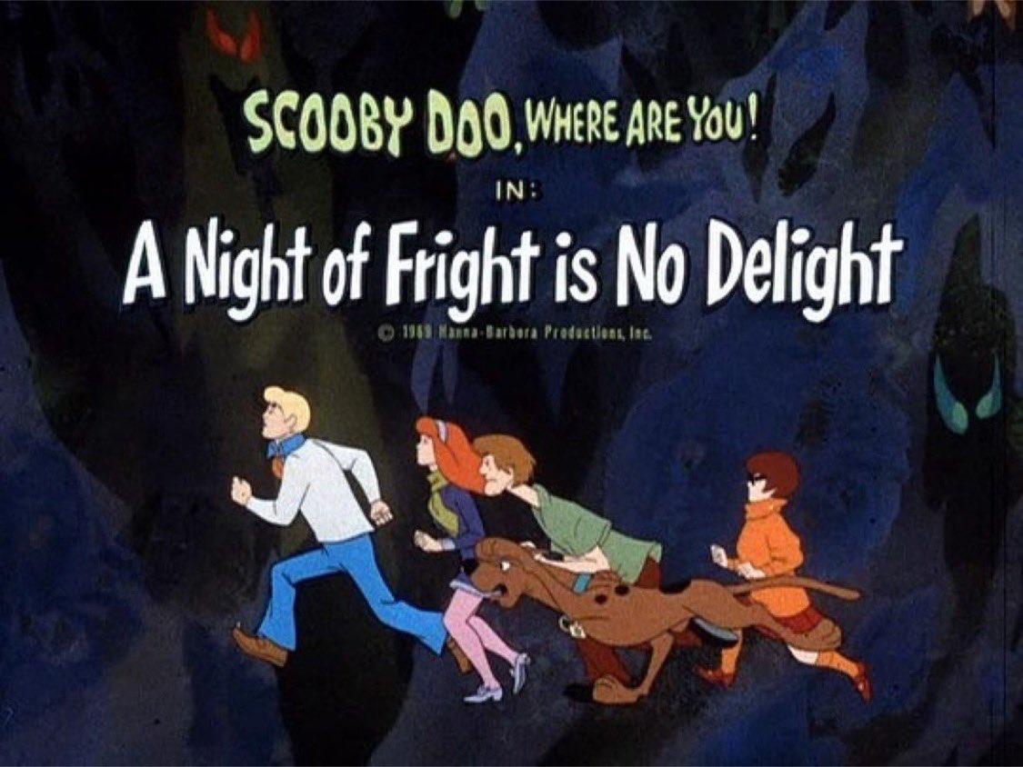 ScoobyandCam's tweet photo. Happy 54th Anniversary to “A Night of Fright is No Delight”. This episode is from “Scooby-Doo, Where Are You!” Season 1, episode 16. This episode aired on January 10th, 1970.

#ScoobyDoo #ScoobyDooWhereAreYou  #PhantomShadow #Fred #Daphne #Velma #Shaggy #MysteryMachine https://t.co/v9JhaxYl0L