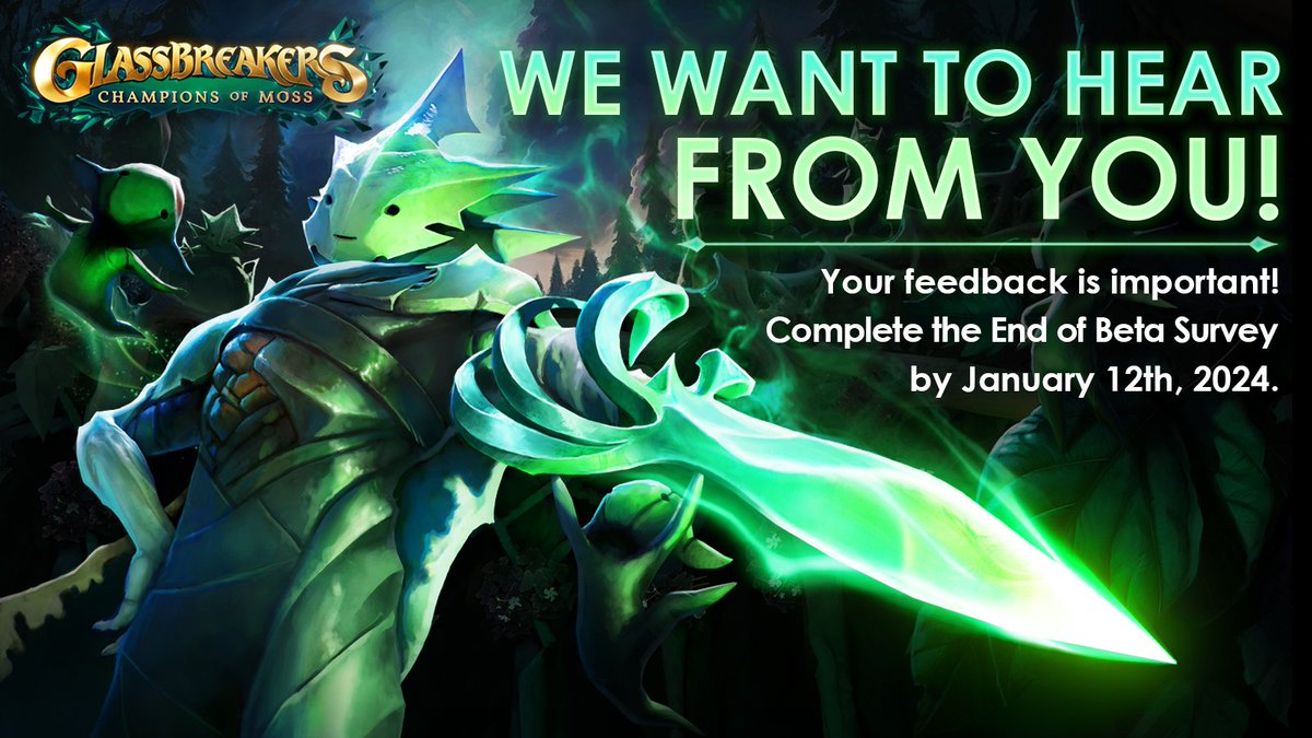 GlassbreakersVR's tweet image. Your feedback is critical! 📣 If you played #GlassbreakersVR, it&apos;s the last chance to take the Glassbreakers player survey before it closes.

Take the survey now:
🔗 surveymonkey.pulse.ly/0cwwskfsvp