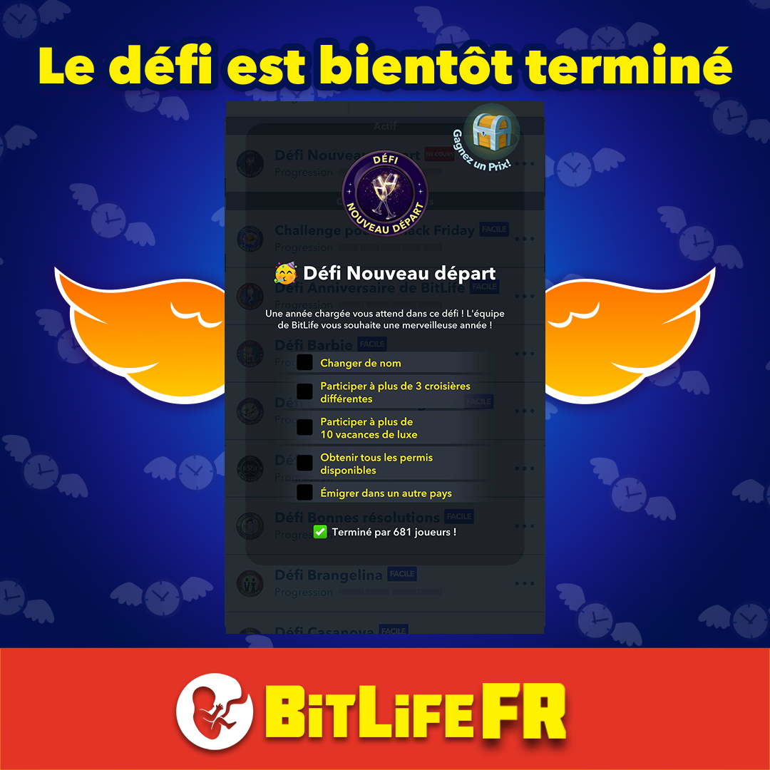 BitlifeFrancais's tweet photo. Courez !!! Le défi est bientôt terminé 🏃💨
#bitlifefrance #bitlifeapp #bitlifegame #gameplay #mobilegames #bitlifememes https://t.co/TDubPfH5oY