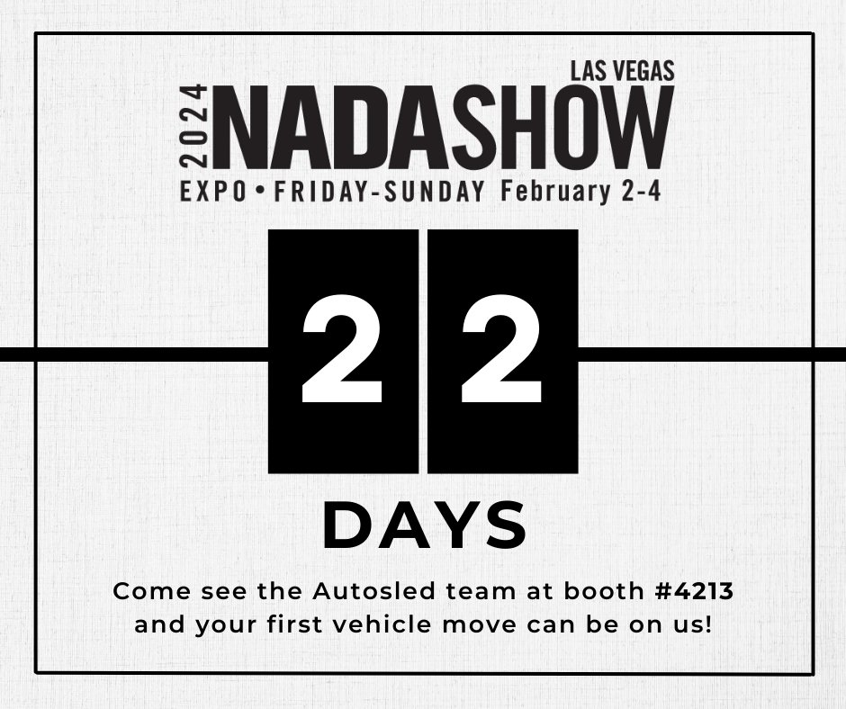 autosled_us's tweet photo. Meet Autosled at NADA 2024, Las Vegas!

🗓️ Save the Date: February 2-4
📍 Find Us: Booth #4213, West Hall

🎁 Exclusive Offer: Schedule a demo at our booth and get your first vehicle move FREE! 
➡️ https://t.co/CptOrHYbDy

#Autosled #NADA2024 #InnovateAutoTransport #FirstMoveFree https://t.co/XlUCstxjFL