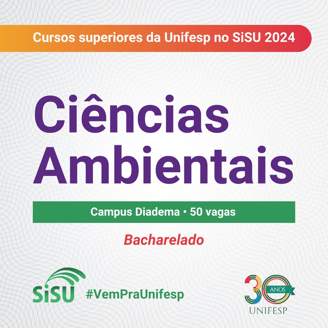 unifesp's tweet photo. 🌳🏝🌦 No curso de #CiênciasAmbientais, o(a) estudante sairá com competência para diagnosticar, caracterizar, monitorar e analisar os problemas ambientais, além de propor e implementar ações. Se interessou? #VemPraUnifesp via SiSU: https://t.co/P3jmnyESZH. #unifesp #somosunifesp https://t.co/b4RSrQA3Cd