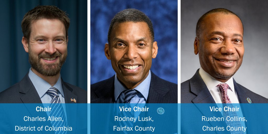 The COG Board of Directors has elected its 2024 leadership: D.C. Councilmember Charles Allen will serve as COG Board Chair, with Fairfax County Supervisor Rodney Lusk and Charles County Commissioner President Reuben B. Collins, II serving as Vice Chairs. mwcog.org/2024board