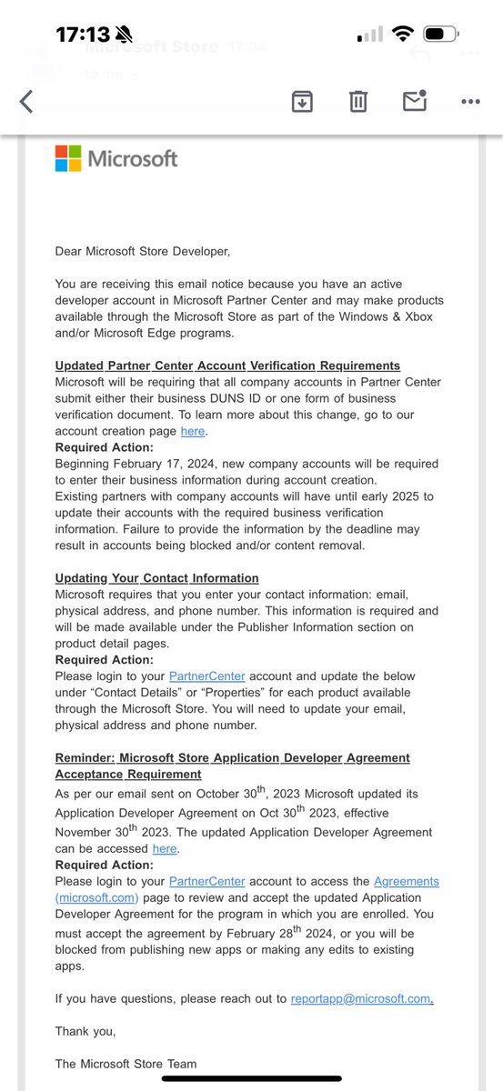 llDanz's tweet photo. @ModernVintageG Just got this email from Microsoft about my Developer Account. Doesn’t look good. https://t.co/Zysf6FYIxl