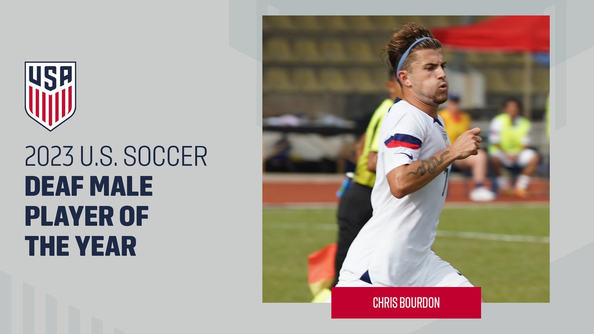 A year Chris Bourdon won’t forget.

✅ Competed in his first tournament with #USdeafMNT
✅ Becomes the first Male Deaf Player of the Year

“I’m very grateful to U.S. Soccer, my teammates, and coaches for helping me make this possible.”

Learn more >> ussoc.cr/23entpoty