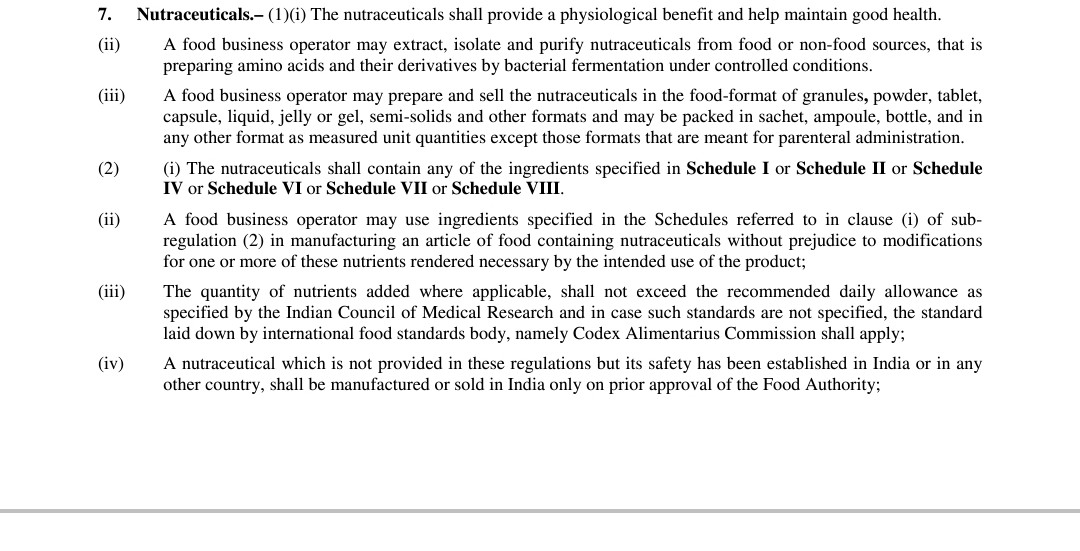 rahlsj's tweet photo. @pratiek93 (3/4) If you look at AG1's nutritional table you'd notice that most nutrients are far above the daily nutritional requirement. To operate in India a nutraceutical brand has to adhere to the nutritional guidelines set forth by ICMR. Sharing a snippet of the regulation as of 2016. https://t.co/TyLvN52AZR