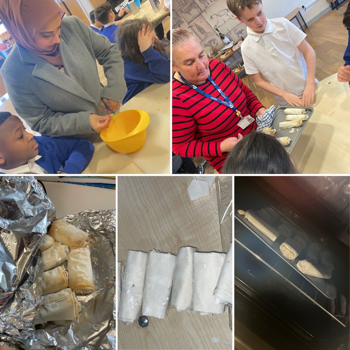 MrsJina2's tweet image. Year 5s prepared Vegetable spring rolls today. Pupils worked in groups to create the mixture and roll their spring rolls. @ClassroomK @DeltaSouthmere 

#cookinglesson #teachertwitter #cookingfood #teacherlife #edutwitter #ukedchat