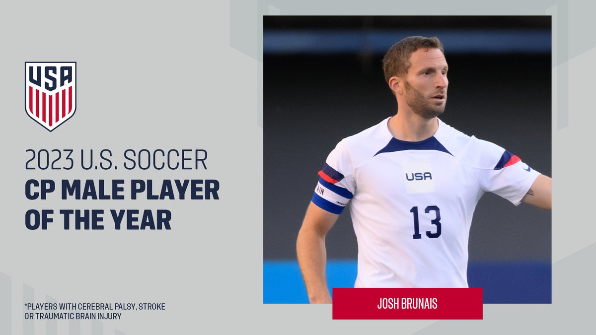 The longtime🔒down defender <a href="/Jbrunais13/">Josh Brunais</a> is now the Male CP Player of the Year for the first time in his career!

“I am grateful for my hard work throughout the year to be recognized, but knowing that I make a positive impact for my team is the true reward.” #UScpMNT

Learn more