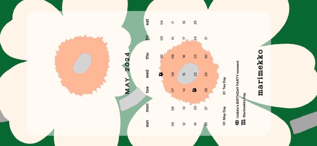 a_carrot_bagel's tweet photo. marimekko calendar ✿ 
มารีเมกโกะทำปฏิทินมาแจกให้ได้ใช้ ลายน่ารักทุกเดือนเลย🥕🥚🥣🌷 https://t.co/NWhookaxyG