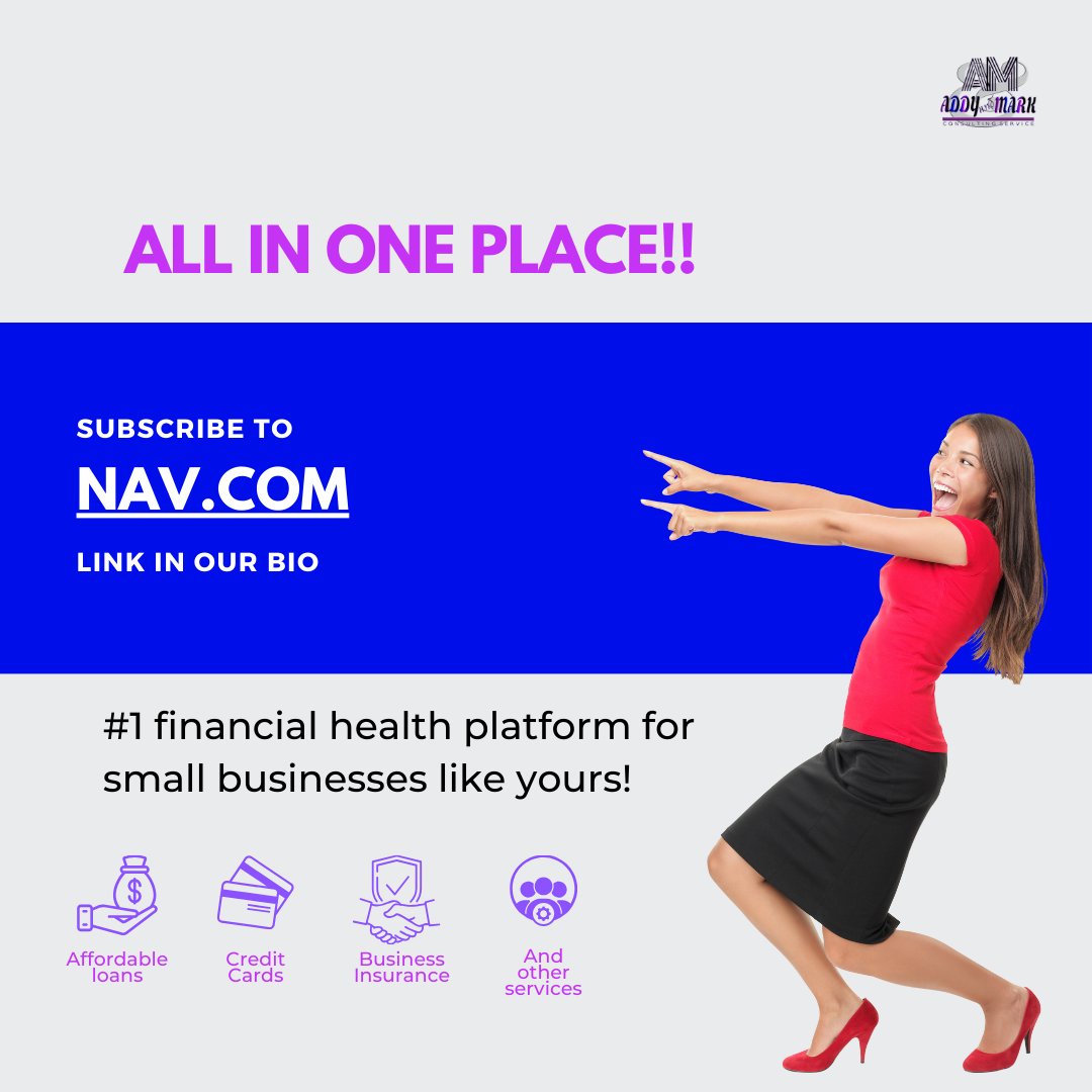 addyandmark's tweet photo. Improve your business’s financial health profile to unlock better financing options.

Get started with NAV: https://t.co/i7FIVCzbvn

#addyandmark #NAV #financialcontrol #businesscreditscore #creditscorereport #businessfinancing #CashFlowImprovement  #BoostYourCashFlow https://t.co/0piNtY7llP