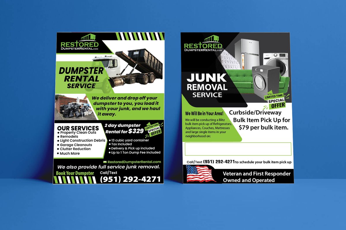 FlyerAdnan's tweet photo. Do you need Flyer, Door hanger, Business Card, Logo Design, Poster, Yard sign, Social media post.
https://t.co/MItOaubhCz
Then contact me
#junkyard #dumpster #dumpsterrental #junkremoval #wastemanagement #HaulingServices #hauling #junkremovalbusiness #junkremovalservices #rubbish https://t.co/TnxMkoeSCz
