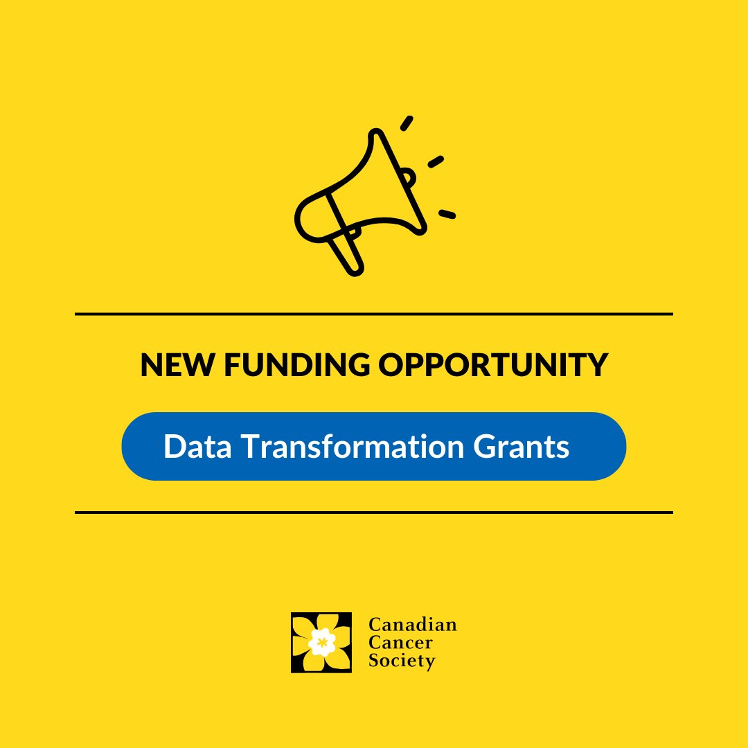 NEW FUNDING OPPORTUNITY: We are pleased to announce that the @cancersociety Data Transformation Grants will once again be open for applications.