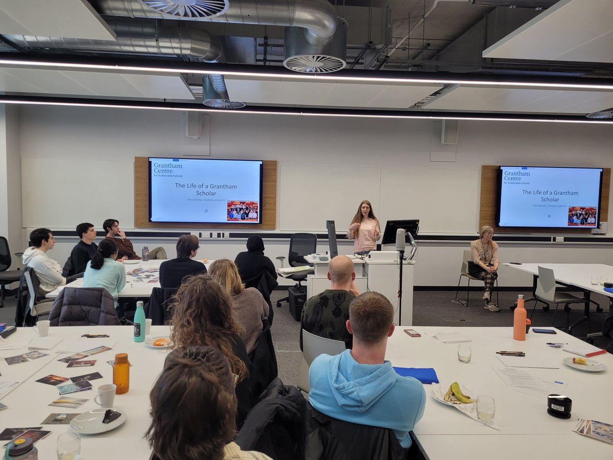 granthamcsf's tweet photo. Shoutout to Alana, @lowennabjones and @rcrohit7 for delivering an inspiring talk on the Grantham Centre training program! Good luck to the new cohort of Grantham Scholars as they embark on their academic journey 🎓 #GranthamScholars #PhDInspiration https://t.co/VeeC7Snghc