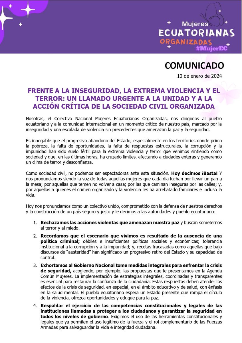 Mujeres Ecuatorianas Organizadas tweet media