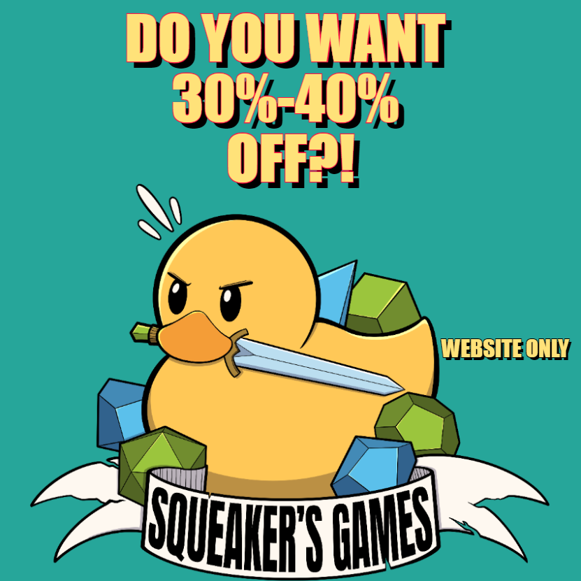 We have a lot of items on sale!
All Alien, Cthulhu, Delta Green, Dune, Fallout, Infinity, Judge Dredd, Kult, ShadowRun, and Star Trek items are 30% off.
All John Carter &amp; DeadLands items are 40% off!
squeakersgames.com
#fallout #startrek #sale #smallbusiness #ttrpg