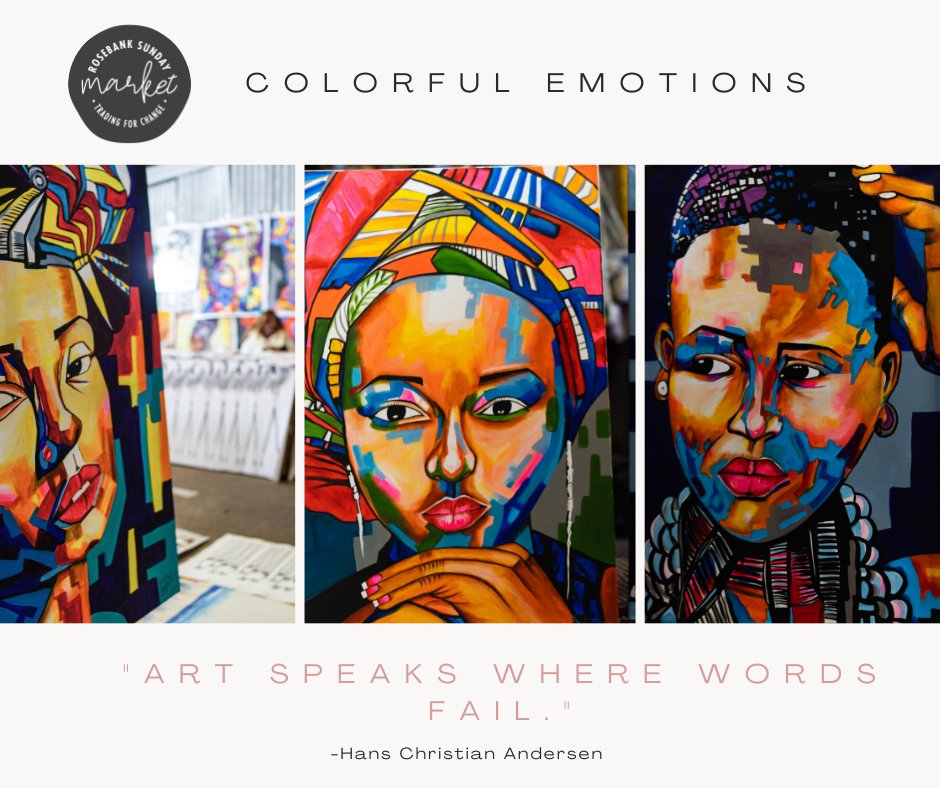 Immerse yourself in vibrant emotions with our handcrafted colorful art portraits #rosebanksundaymarket
Date: 14 January From 9am - 4pm
Location: Rosebank Mall Level 4 Parking
We're Open Every Sunday.
#HandmadeMasterpieces #artspecials #decor