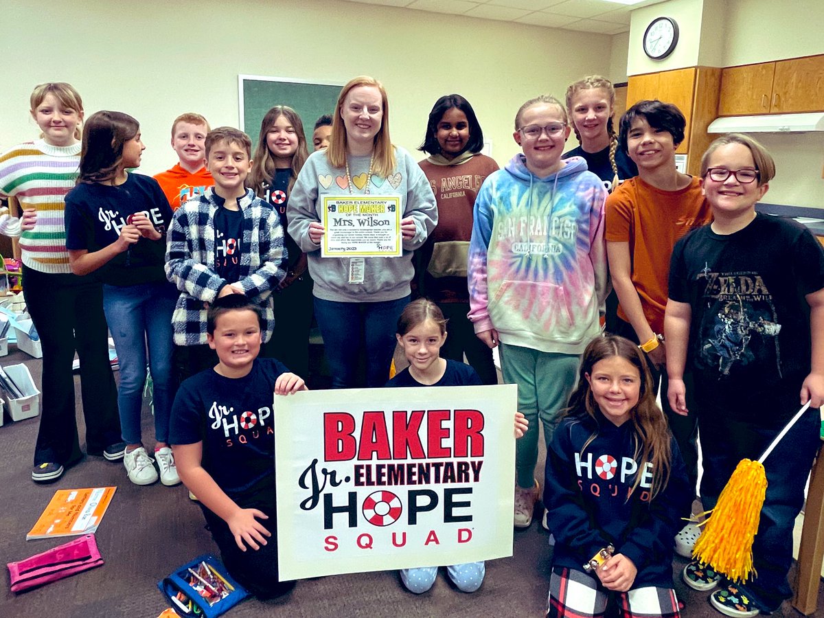 kellidsmith's tweet photo. Our @BakerElem Hope Squad recognized our first HOPE MAKER awards! 
🤩@_VBlanco0122 makes ALL students feel valued &amp; loved!

🤩Mrs Wilson brought so much joy to staff/students organizing our holiday theme day! 

Thx for going above &amp; beyond to shine HOPE at Baker!🥳💛@HopeSquads https://t.co/Ni8jgmNXUo