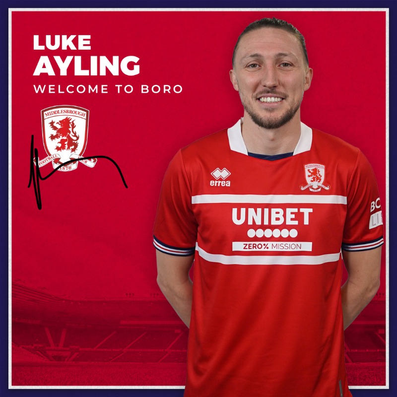 Boro's tweet photo. We've completed the signing of Luke Ayling on loan from Leeds United ✍️

Welcome to #Boro, @lukeayling_8! 🔴⚪️ #UTB