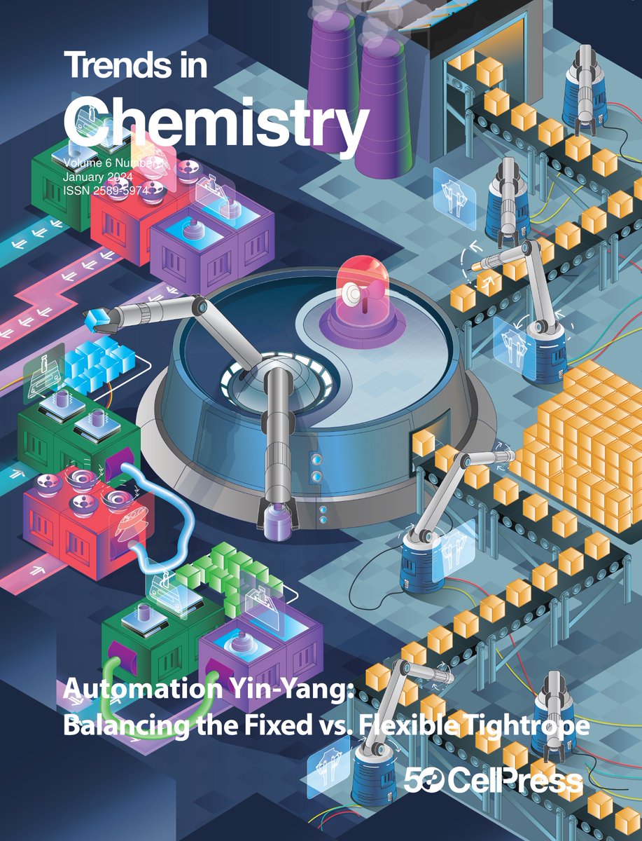 🌟New year, new issue!🌟 The January edition of Trends in Chemistry is out now: cell.com/trends/chemist… 🤖🦾This month's wonderfully robotic cover is from The Hein Lab @procrastiprof at @UBCChem (Artwork credit: Tyler R. Donnelly & Rama El-khawaldeh) ⬇️Issue highlights below...