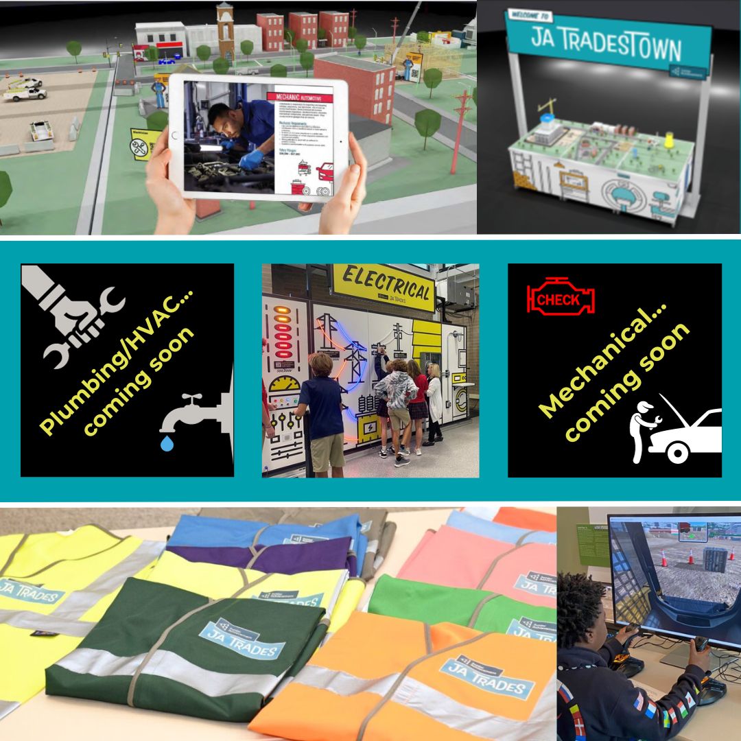 JA_STL's tweet photo. JA Trades will introduce middle schoolers, high schoolers (and beyond) to many hands-on careers available. JA has so many great ideas for this program...we need sponsors!!  If your company is interested in sponsoring reach out to us here https://t.co/6vFgNuqYbJ. https://t.co/QxxuB3LNcz