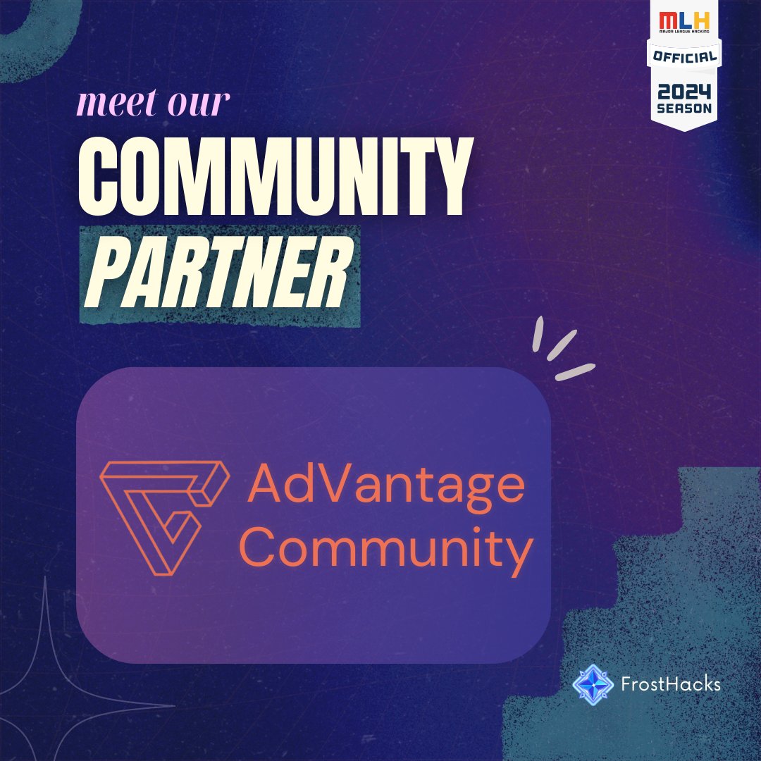 frosthackshyd's tweet photo. Welcoming AdVantage Community as our community partner for #FrostHacks! Their upcoming app promises to revolutionize community engagement and foster peer-to-peer learning. Thrilled to have them on board as our organizing partners, ensuring Frost Hacks is an awesome experience! https://t.co/d6gdMOB35F