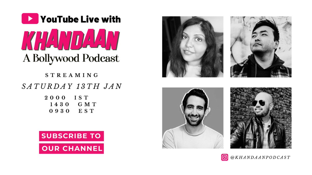 Who is joining us this Saturday for our @KhandaanPodcast YouTube Live this week? Here is the link so you don't miss out on the fun! youtube.com/watch?v=KQrcen…