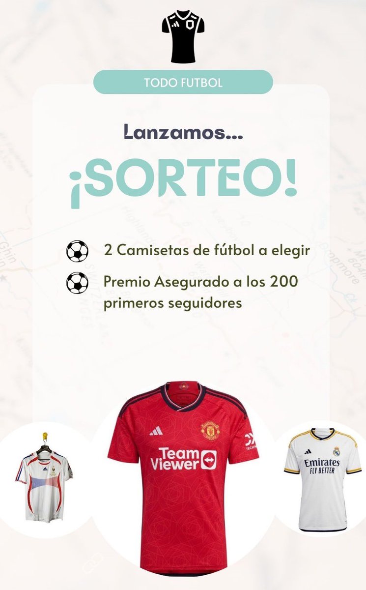 Sorteo de 2 Camisetas de fútbol de cualquier equipo y talla. Para participar solo tienes que: 1️⃣Seguir a @todofutbol_shop 2️⃣Dar RT al tweet. 3️⃣Mencionar a 1 personas por comentario. Se puede participar tantas veces como se desee. Este sorteo finalizará el 20 de Enero.