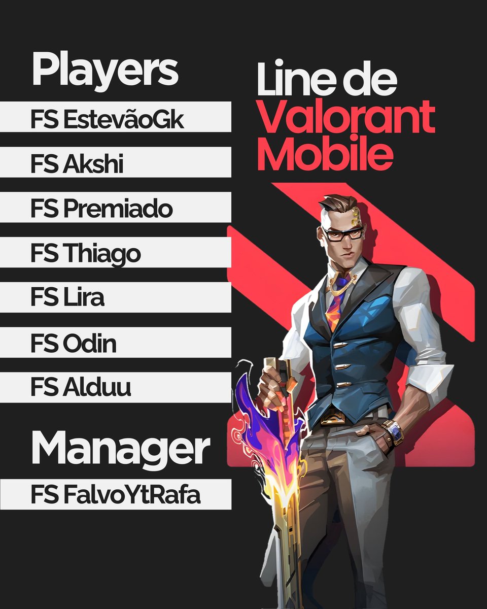 FSelvagem45945's tweet photo. O Time de #ValorantMobile da Fenda Selvagem já está formado! Venha torcer pros melhores do Cenário! https://t.co/xhAtRGcp0T
