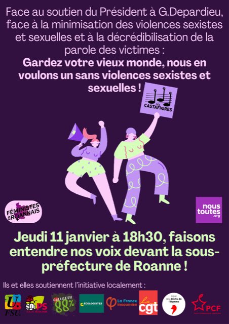 SNESLoire's tweet image. Rassemblement contre les VSS à Roanne, ce jeudi #11janvier à 18h30 devant la Sous-Préfecture.