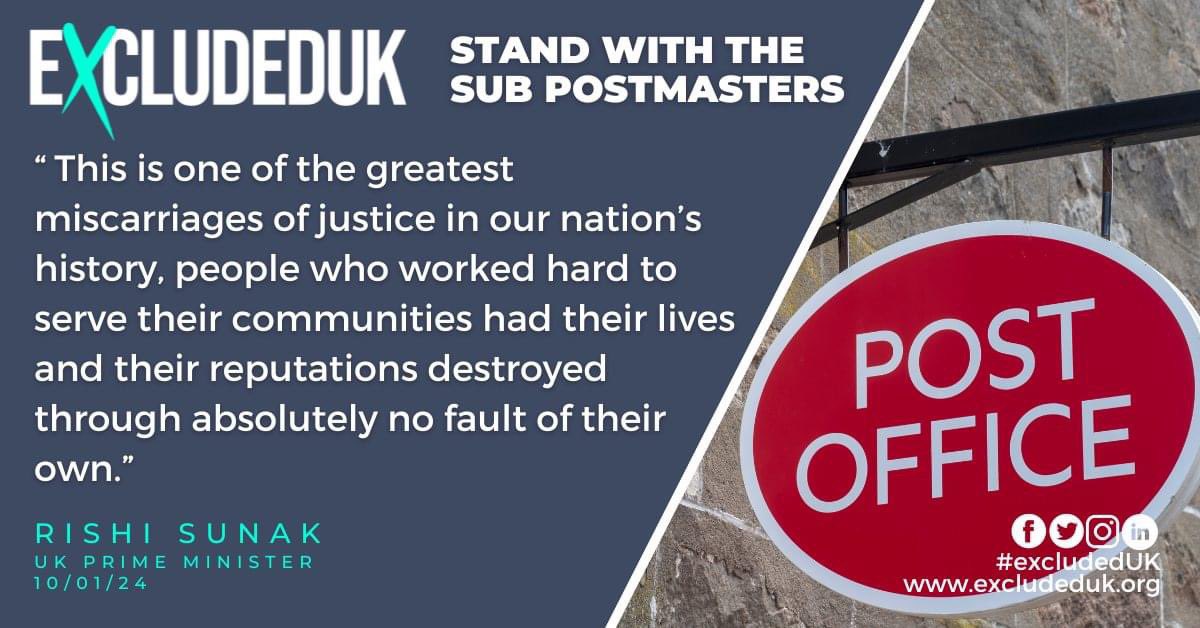 #ExcludedUK stand with those mistreated. We stand with the #SubPostmasters as there are so many parallels with our stories and our treatment by those in power. No financial support during a global pandemic. #relentless #paritynotcharity #PeopleNotPolitics 
#HorizonScandal