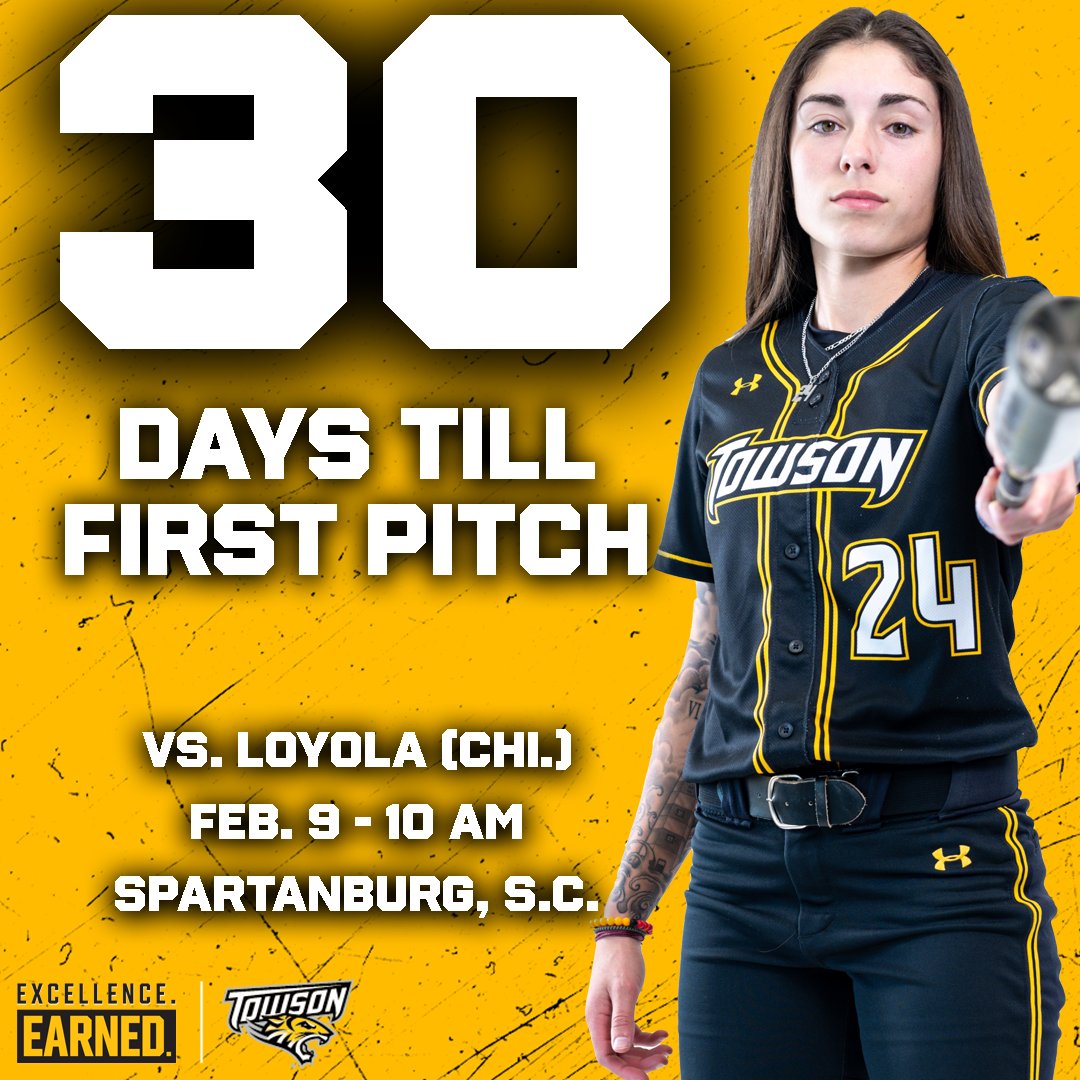 Towson_SB's tweet photo. We are only 3⃣0⃣ days from our season opener in South Carolina!

#GohTigers https://t.co/AetzYJK6LS