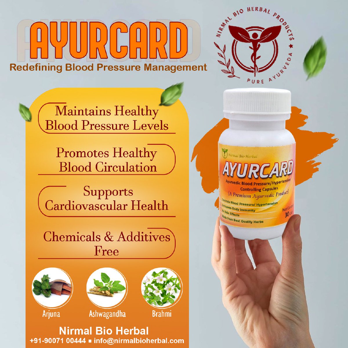 Nirmalbio's tweet photo. 🌿 Elevate Your Heart Health with Ayurcard: Nature's Harmony for Balanced Blood Pressure! 🌱
  #HeartWellness #NaturalLiving #AyurvedaMagic #HealthyLiving #WellnessJourney #Ayurcard #HeartHealth #NaturalSupplement https://t.co/MAhp3njQV0