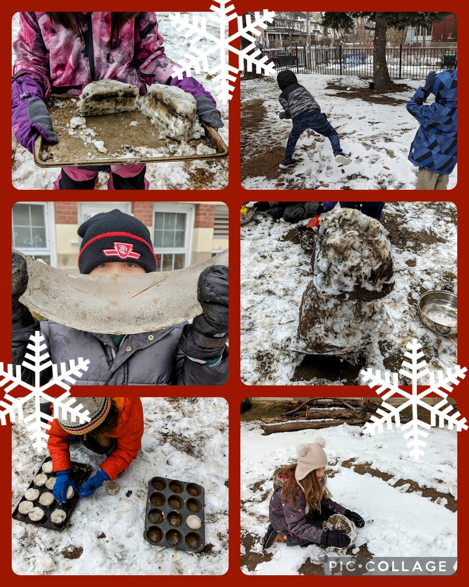 "Make the most of what you have, when you have it, where you are." -Eleanor Roosevelt 
A speck of snow came &amp; went quickly, but <a href="/TDSBWilkinson/">Wilkinson Junior Public School</a> still made gourmet sno-ffins, dirt &amp; snow cake, a speckled snow person, tossed a snowball &amp; all with an icy smile! ❄️ #outdoorlearning