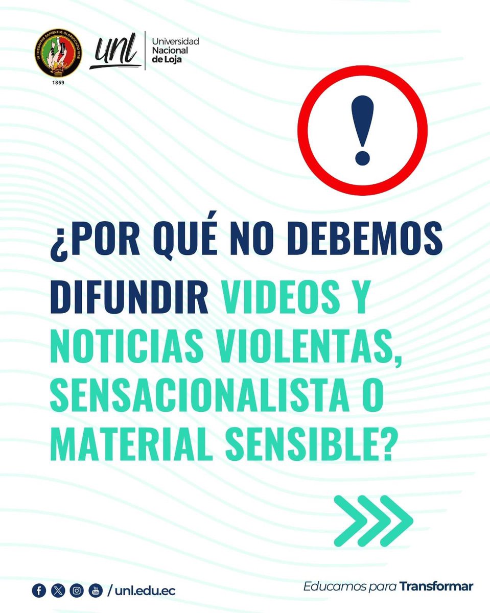 UNLoficial's tweet photo. 🚫📹 ¡No difundas violencia en las redes sociales! 📰

📌 En estos momentos difíciles por los que atraviesa el país,  evita compartir noticias falsas o videos violentos esto solo contribuye a aumentar la angustia y el miedo colectivo. 

#EducamosParaTransformar https://t.co/G5dVTAwbK0