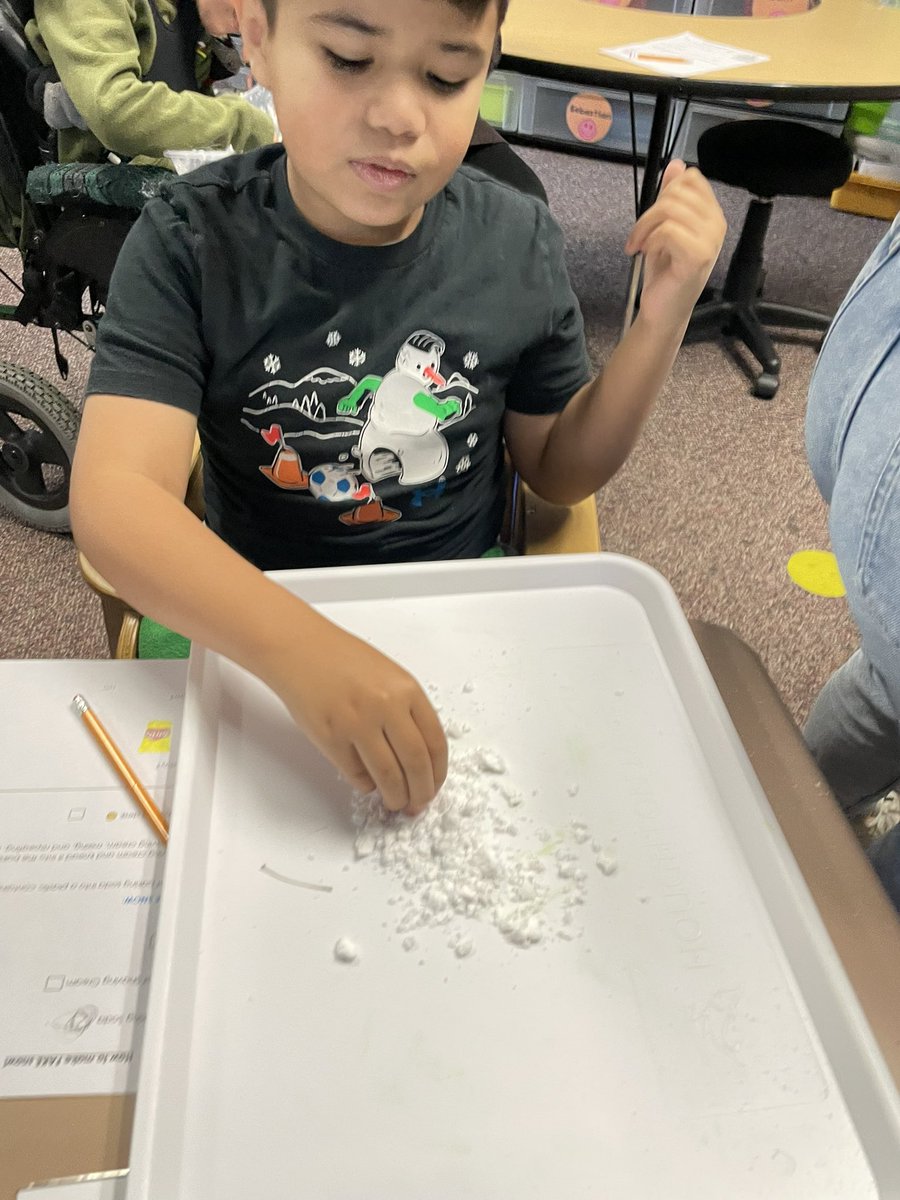 MLorenzo101's tweet photo. Today in Pre Voc, we made Fake Snow ❄️ our friends are loving how it feels and following directions to make it together! https://t.co/YW7AmFqSyi