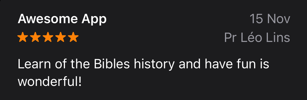 The kind of comment that make our day: 
(Remember that you can also brighten our day by rating and commenting on our game in your app store!)